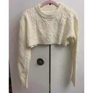 Cropped White Sweater Small